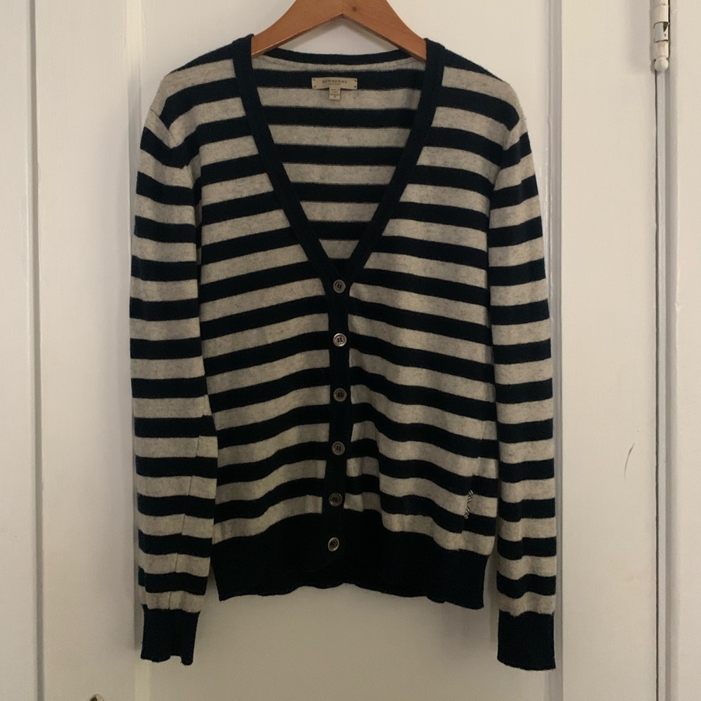 Burberry Navy & Grey Sweater - Size S